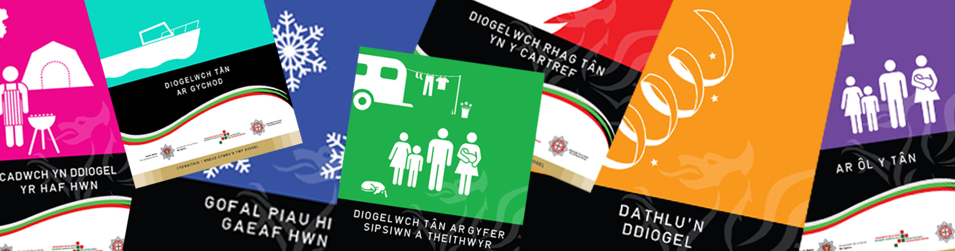 A selection of welsh fire safety leaflets